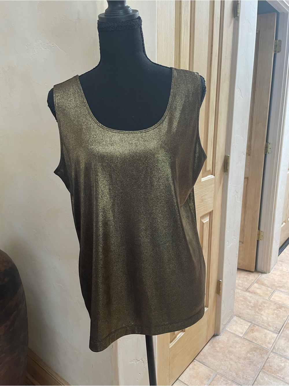 Chicos Travelers golden bronze tank